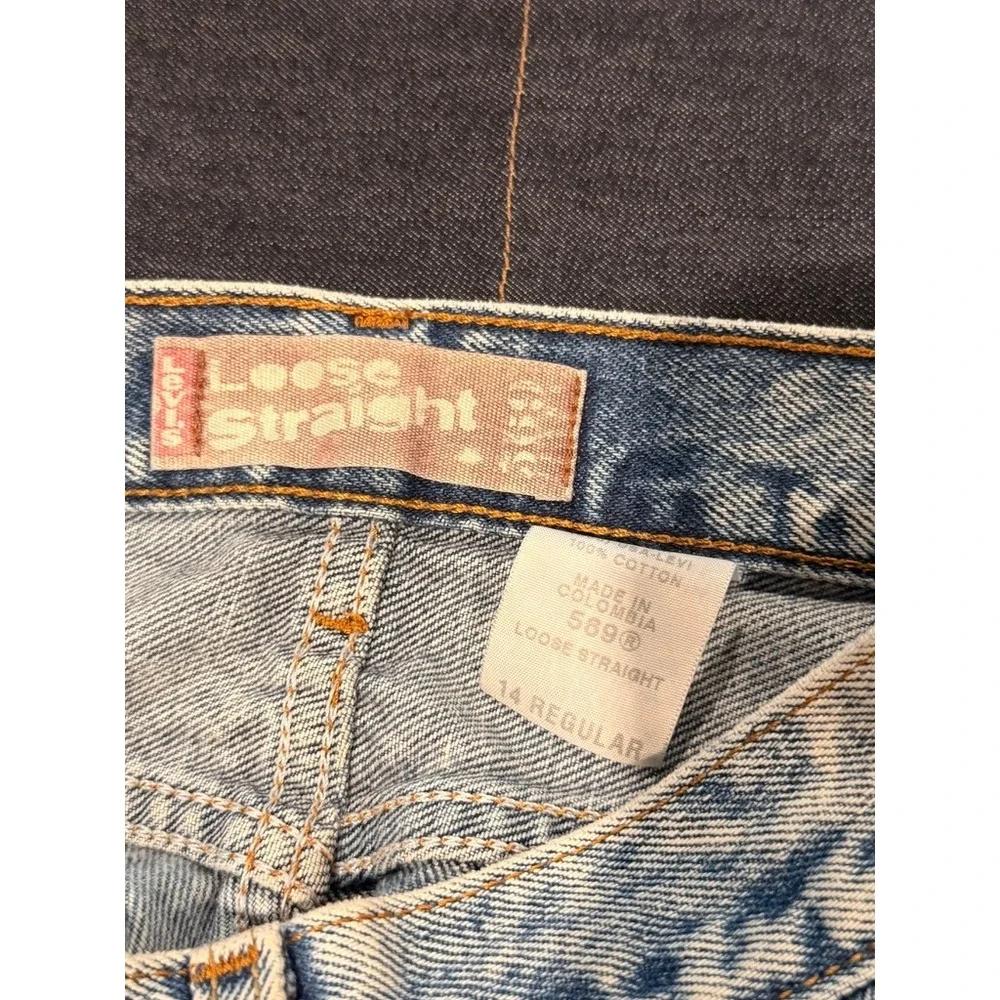 Vintage‎ Levi's 569 Loose Straight Cutoff Shorts Light Wash Denim Women 4 6 27